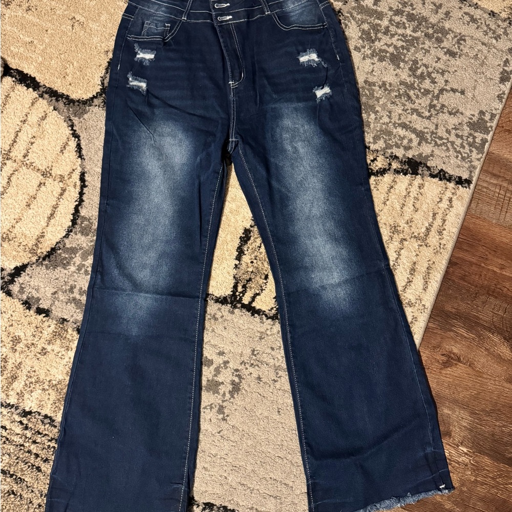 NWOT SHEIN Dark Blue Flare Jeans